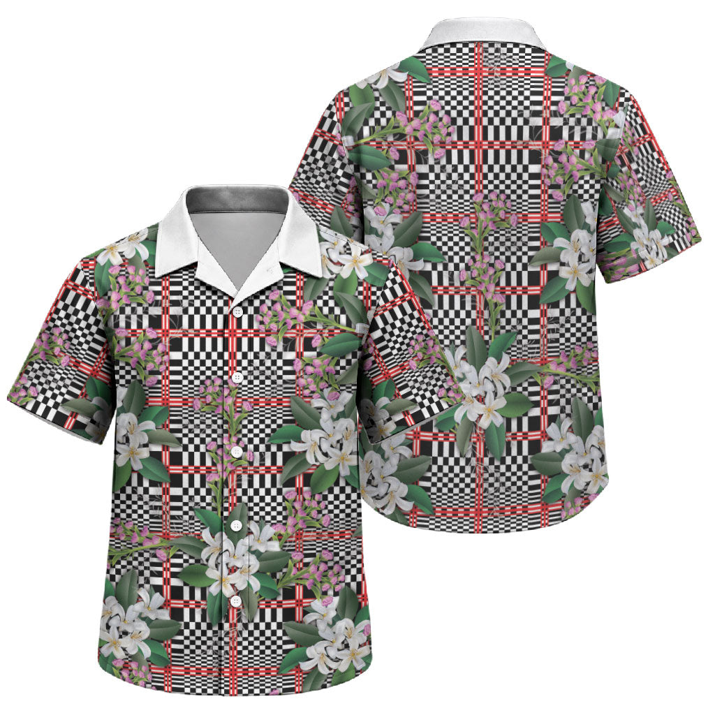 Red Binakol Motifs With Jasminum Sambac Family Matching Puletasi and Hawaiian Shirt Mabuhay Philippines Festival DT05 Son's Shirt Red - Polynesian Pride