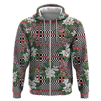 Red Binakol Motifs With Jasminum Sambac Hoodie Mabuhay Philippines Festival DT05 Zip Hoodie Red - Polynesian Pride