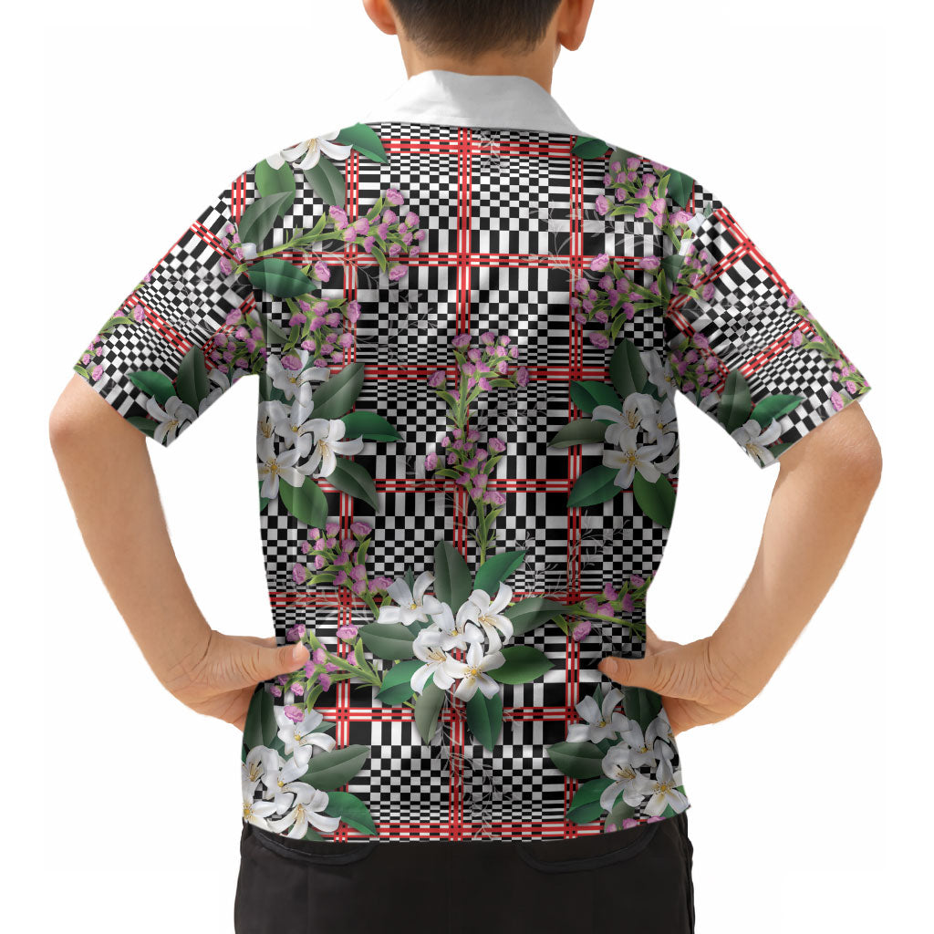 Red Binakol Motifs With Jasminum Sambac Kid Hawaiian Shirt Mabuhay Philippines Festival DT05 - Polynesian Pride