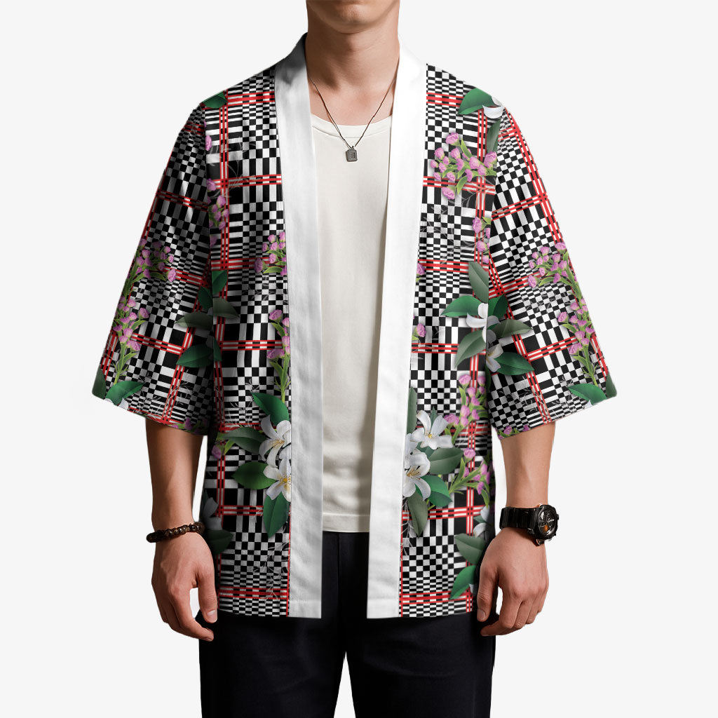 Red Binakol Motifs With Jasminum Sambac Kimono Mabuhay Philippines Festival DT05 - Polynesian Pride