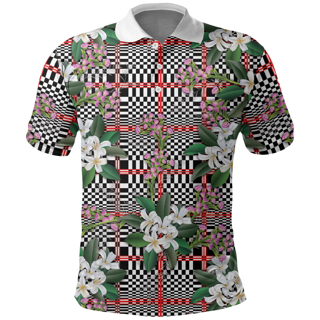 Red Binakol Motifs With Jasminum Sambac Polo Shirt Mabuhay Philippines Festival DT05 Red - Polynesian Pride