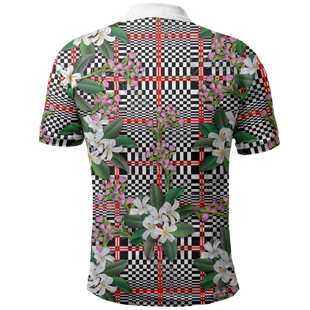 Red Binakol Motifs With Jasminum Sambac Polo Shirt Mabuhay Philippines Festival DT05 - Polynesian Pride