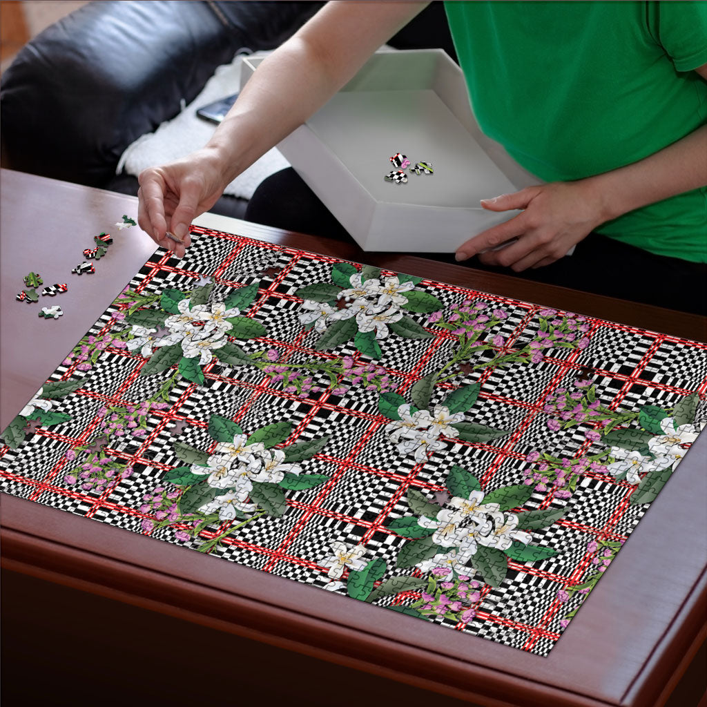 Red Binakol Motifs With Jasminum Sambac Puzzle Mabuhay Philippines Festival DT05 - Polynesian Pride