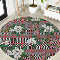 Red Binakol Motifs With Jasminum Sambac Round Carpet Mabuhay Philippines Festival DT05 Red - Polynesian Pride