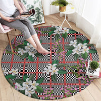 Red Binakol Motifs With Jasminum Sambac Round Carpet Mabuhay Philippines Festival DT05 - Polynesian Pride
