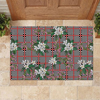 Red Binakol Motifs With Jasminum Sambac Rubber Doormat Mabuhay Philippines Festival DT05 Red - Polynesian Pride