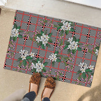 Red Binakol Motifs With Jasminum Sambac Rubber Doormat Mabuhay Philippines Festival DT05 - Polynesian Pride