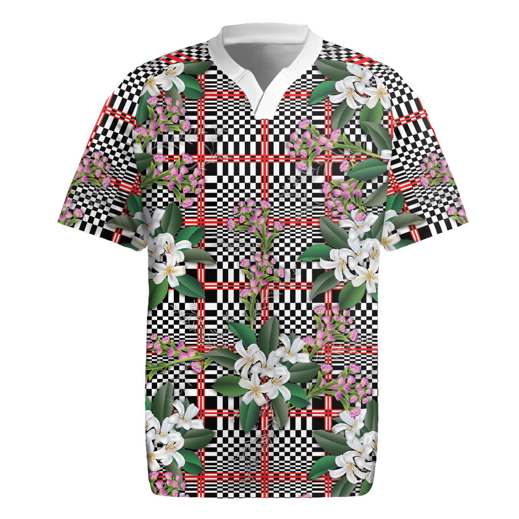 Red Binakol Motifs With Jasminum Sambac Rugby Jersey Mabuhay Philippines Festival DT05 Red - Polynesian Pride