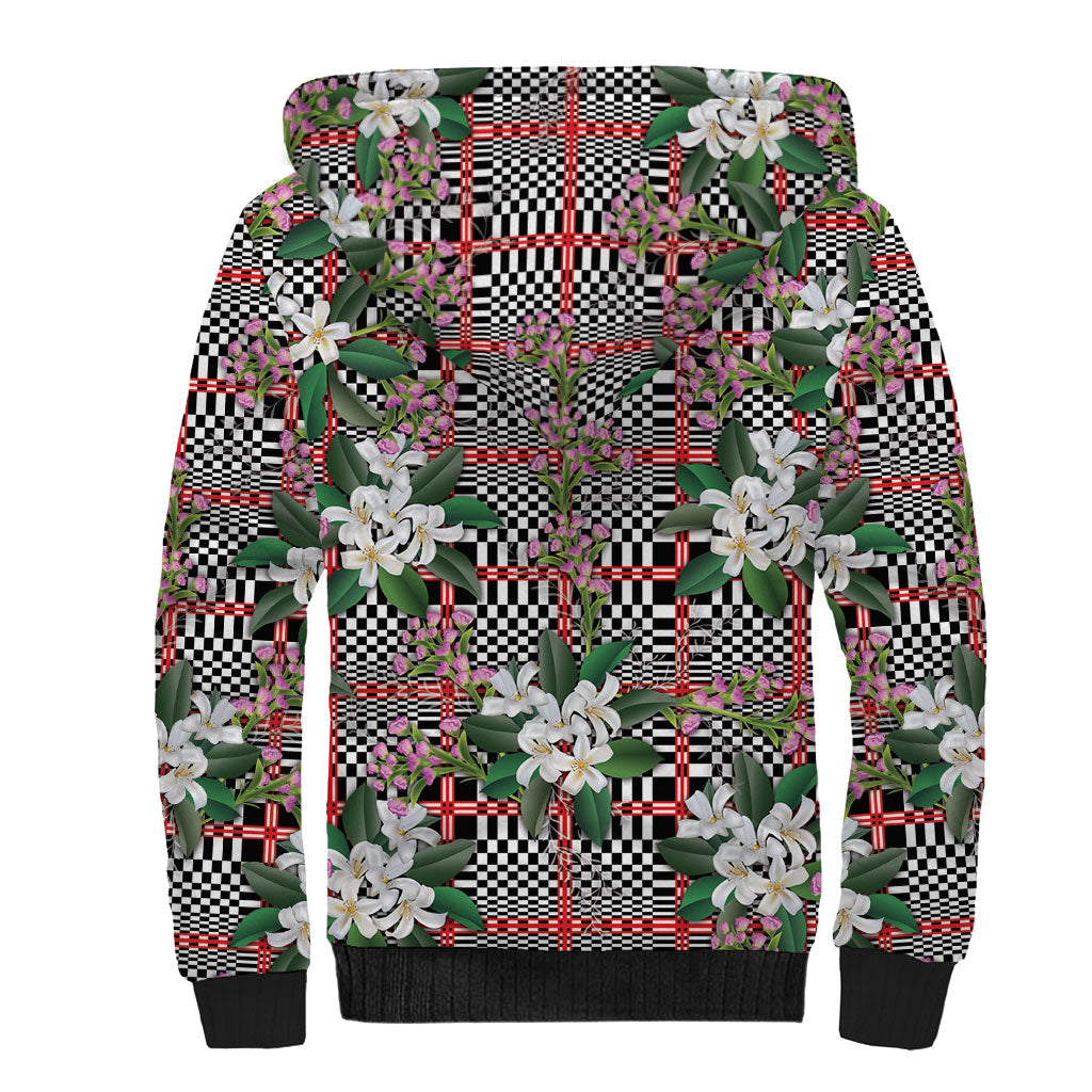 Red Binakol Motifs With Jasminum Sambac Sherpa Hoodie Mabuhay Philippines Festival DT05 - Polynesian Pride