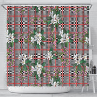 Red Binakol Motifs With Jasminum Sambac Shower Curtain Mabuhay Philippines Festival DT05 - Polynesian Pride
