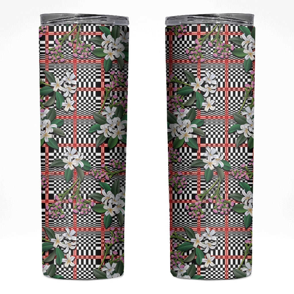 Red Binakol Motifs With Jasminum Sambac Skinny Tumbler Mabuhay Philippines Festival DT05 Red - Polynesian Pride