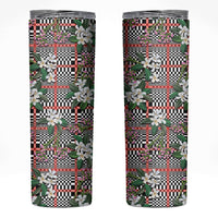 Red Binakol Motifs With Jasminum Sambac Skinny Tumbler Mabuhay Philippines Festival DT05 Red - Polynesian Pride