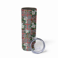 Red Binakol Motifs With Jasminum Sambac Skinny Tumbler Mabuhay Philippines Festival DT05 - Polynesian Pride
