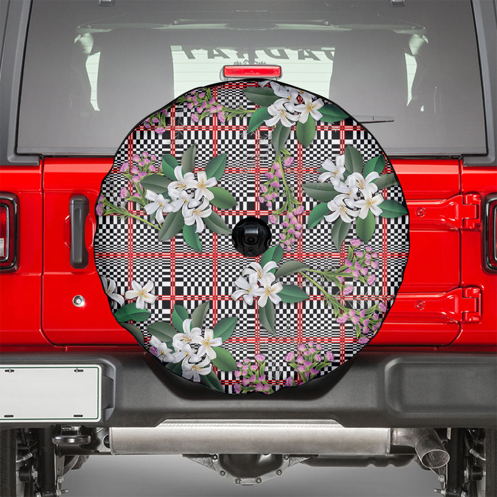 Red Binakol Motifs With Jasminum Sambac Spare Tire Cover Mabuhay Philippines Festival DT05 - Polynesian Pride