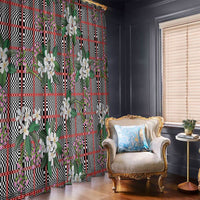 Red Binakol Motifs With Jasminum Sambac Window Curtain Mabuhay Philippines Festival DT05 - Polynesian Pride