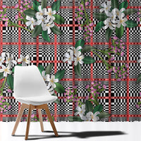 Red Binakol Motifs With Jasminum Sambac Window Curtain Mabuhay Philippines Festival DT05 - Polynesian Pride
