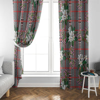 Red Binakol Motifs With Jasminum Sambac Window Curtain Mabuhay Philippines Festival DT05 - Polynesian Pride