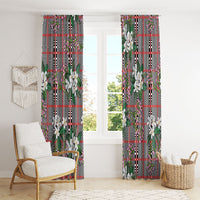 Red Binakol Motifs With Jasminum Sambac Window Curtain Mabuhay Philippines Festival DT05 - Polynesian Pride