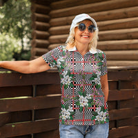 Red Binakol Motifs With Jasminum Sambac Women Polo Shirt Mabuhay Philippines Festival DT05 - Polynesian Pride