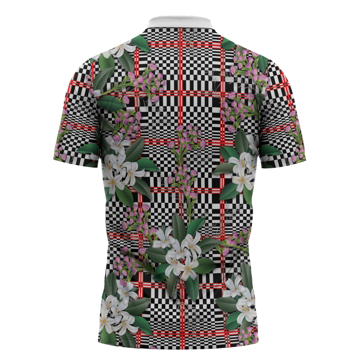 Red Binakol Motifs With Jasminum Sambac Zipper Polo Shirt Mabuhay Philippines Festival DT05 - Polynesian Pride