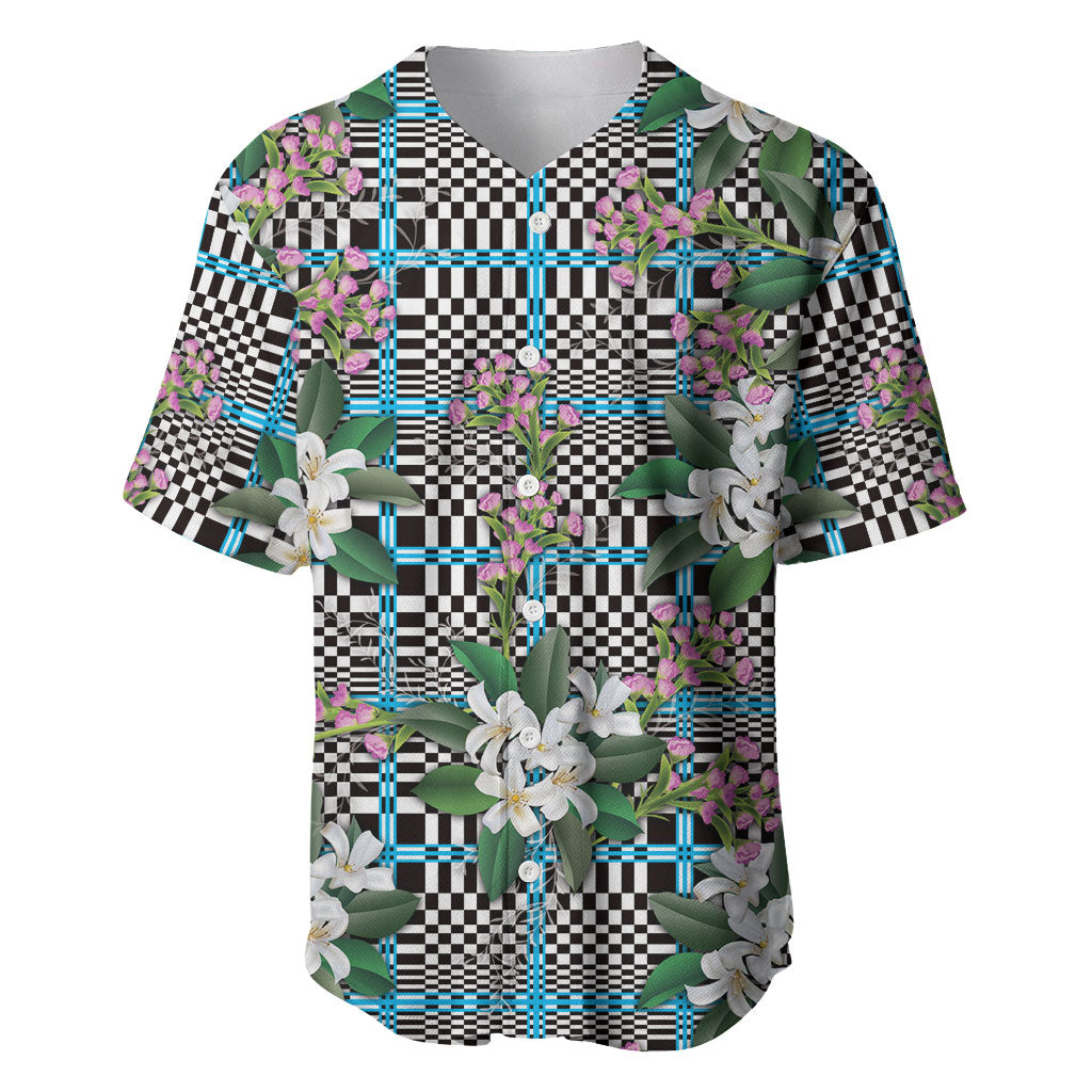 Blue Binakol Motifs With Jasminum Sambac Baseball Jersey Mabuhay Philippines Festival DT05 Blue - Polynesian Pride
