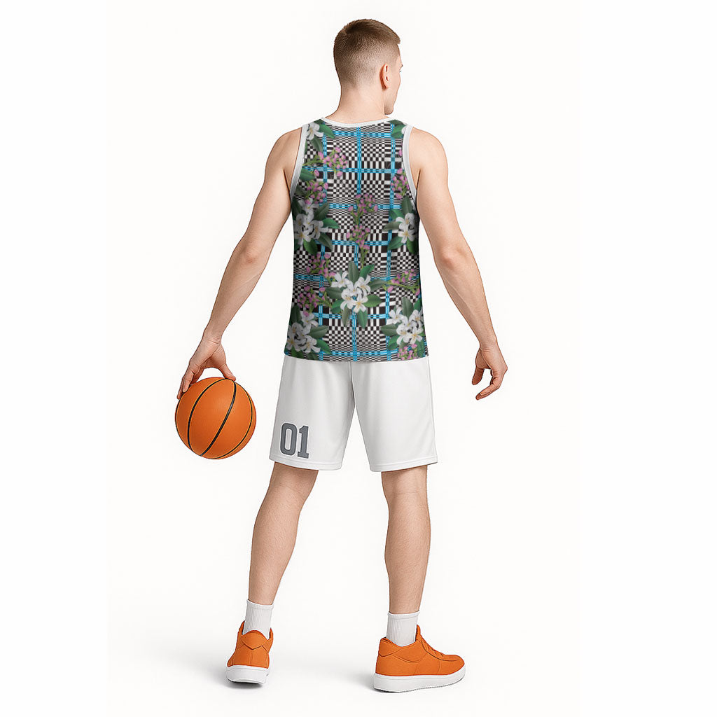Blue Binakol Motifs With Jasminum Sambac Basketball Jersey Mabuhay Philippines Festival DT05 - Polynesian Pride