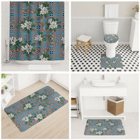 Blue Binakol Motifs With Jasminum Sambac Bathroom Set Mabuhay Philippines Festival DT05 - Polynesian Pride
