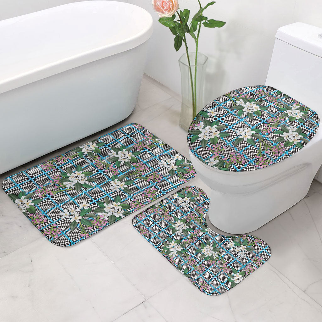 Blue Binakol Motifs With Jasminum Sambac Bathroom Set Mabuhay Philippines Festival DT05 - Polynesian Pride