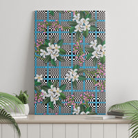 Blue Binakol Motifs With Jasminum Sambac Canvas Wall Art Mabuhay Philippines Festival DT05 - Polynesian Pride