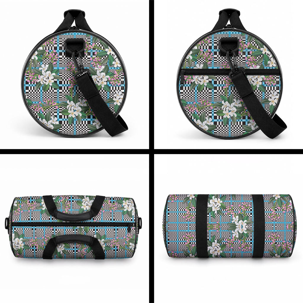 Blue Binakol Motifs With Jasminum Sambac Duffle Bag Mabuhay Philippines Festival