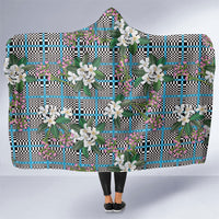 Blue Binakol Motifs With Jasminum Sambac Hooded Blanket Mabuhay Philippines Festival DT05 One Size Blue - Polynesian Pride