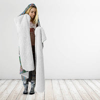 Blue Binakol Motifs With Jasminum Sambac Hooded Blanket Mabuhay Philippines Festival DT05 - Polynesian Pride