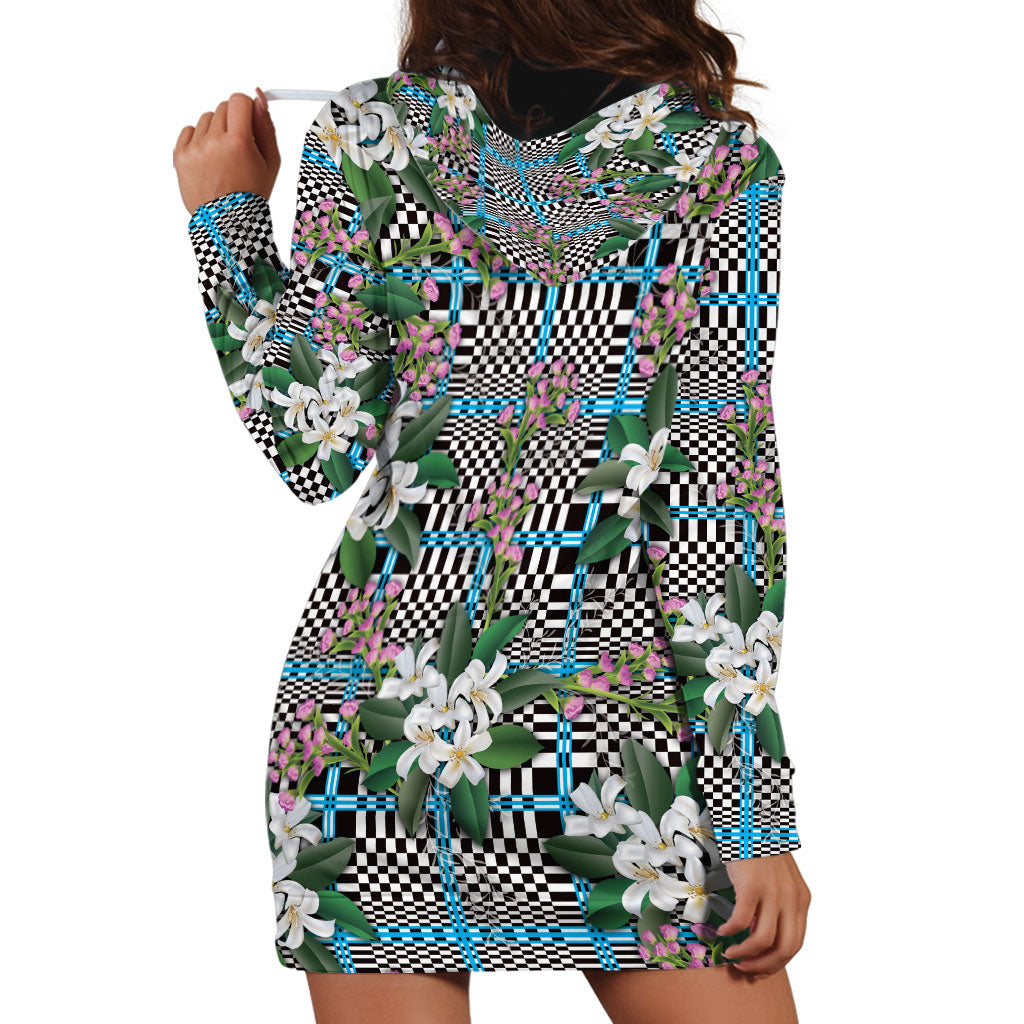 Blue Binakol Motifs With Jasminum Sambac Hoodie Dress Mabuhay Philippines Festival DT05 - Polynesian Pride