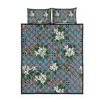 Blue Binakol Motifs With Jasminum Sambac Quilt Bed Set Mabuhay Philippines Festival DT05 - Polynesian Pride