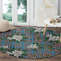 Blue Binakol Motifs With Jasminum Sambac Round Carpet Mabuhay Philippines Festival DT05 - Polynesian Pride