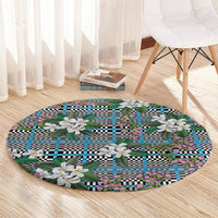 Blue Binakol Motifs With Jasminum Sambac Round Carpet Mabuhay Philippines Festival DT05 - Polynesian Pride