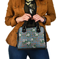 Blue Binakol Motifs With Jasminum Sambac Shoulder Handbag Mabuhay Philippines Festival DT05 - Polynesian Pride