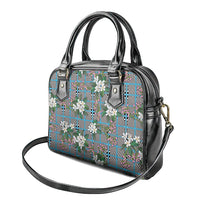 Blue Binakol Motifs With Jasminum Sambac Shoulder Handbag Mabuhay Philippines Festival DT05 - Polynesian Pride