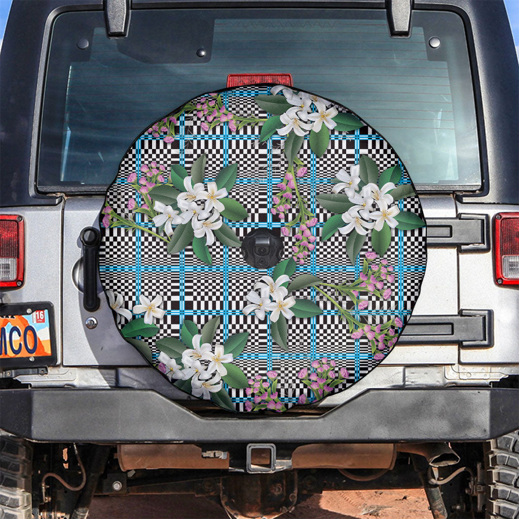 Blue Binakol Motifs With Jasminum Sambac Spare Tire Cover Mabuhay Philippines Festival DT05 Blue - Polynesian Pride