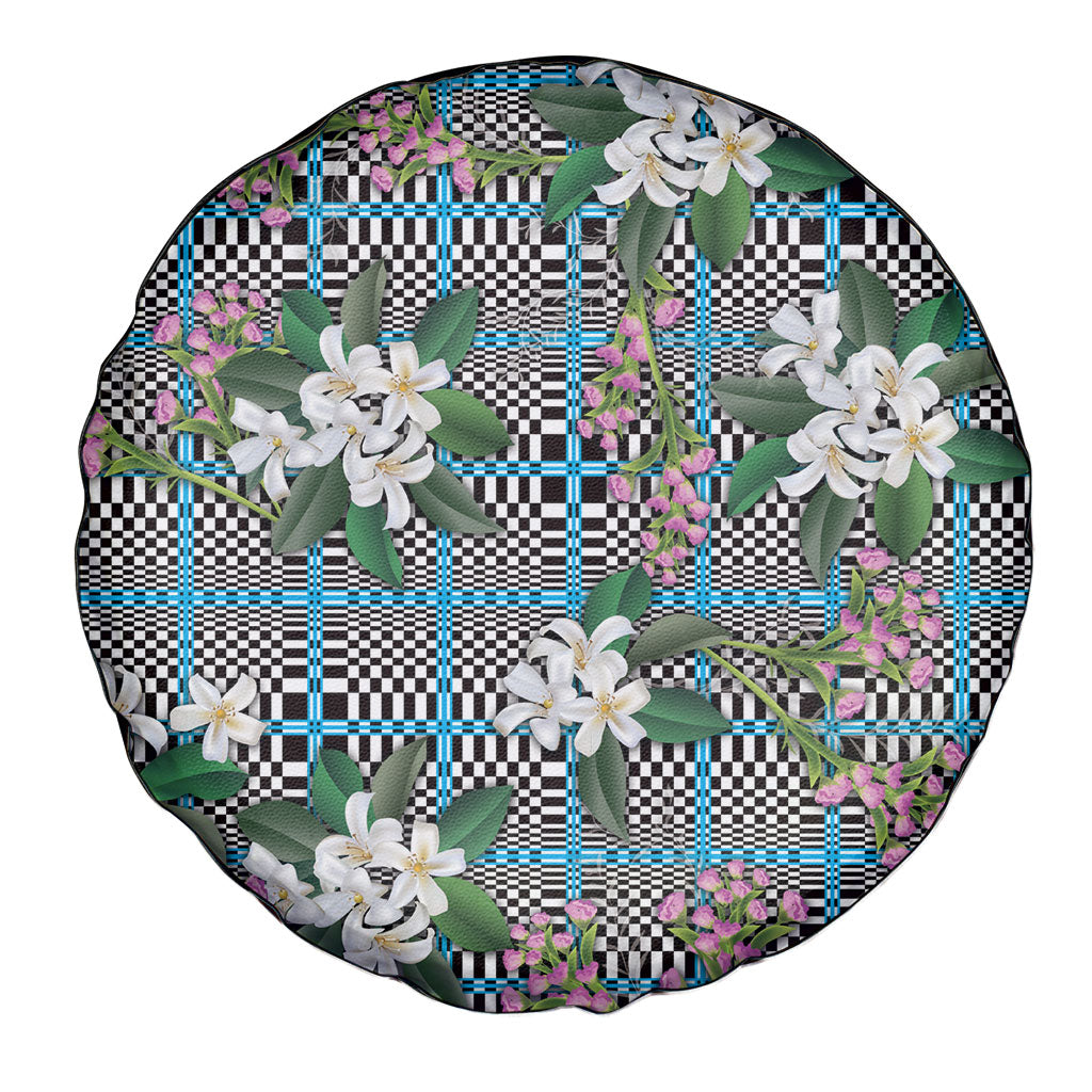 Blue Binakol Motifs With Jasminum Sambac Spare Tire Cover Mabuhay Philippines Festival DT05 - Polynesian Pride