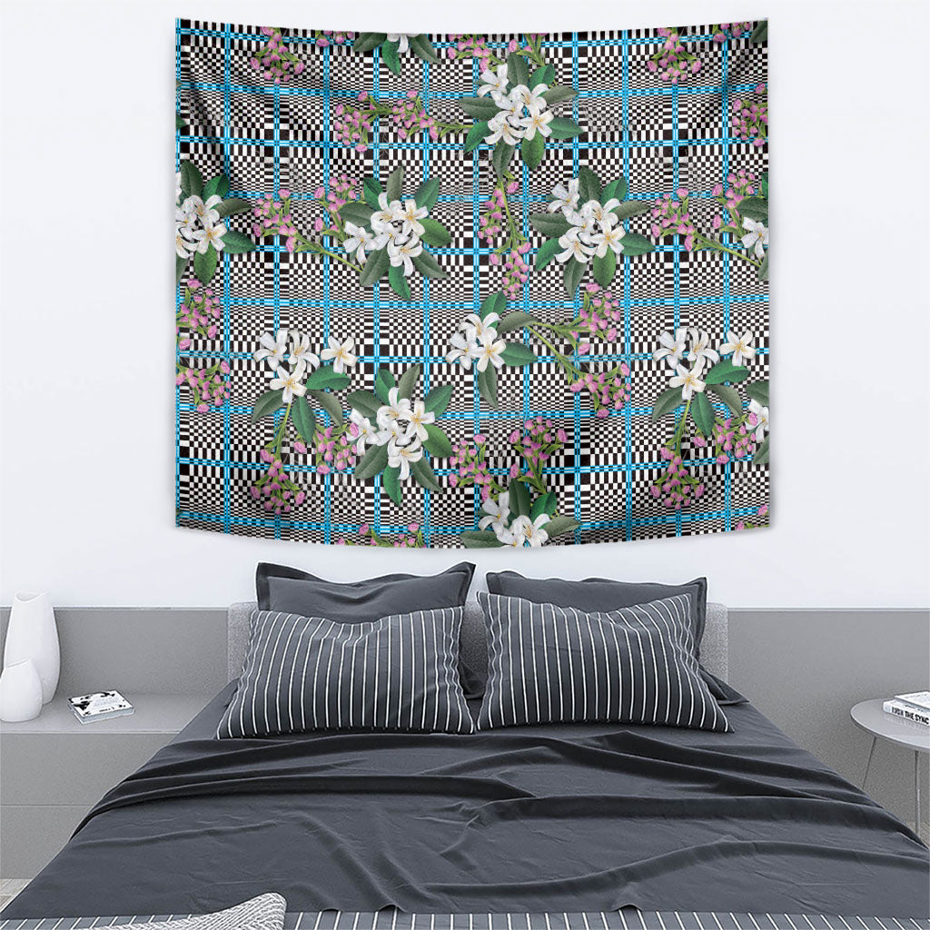 Blue Binakol Motifs With Jasminum Sambac Tapestry Mabuhay Philippines Festival DT05 - Polynesian Pride