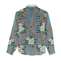 Blue Binakol Motifs With Jasminum Sambac Women Casual Shirt Mabuhay Philippines Festival DT05 - Polynesian Pride