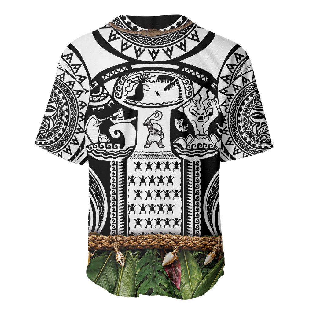 Polynesia Maui Black Tattoo Inspired Baseball Jersey Tropical Leaf Skirt Costume DT05 - Polynesian Pride