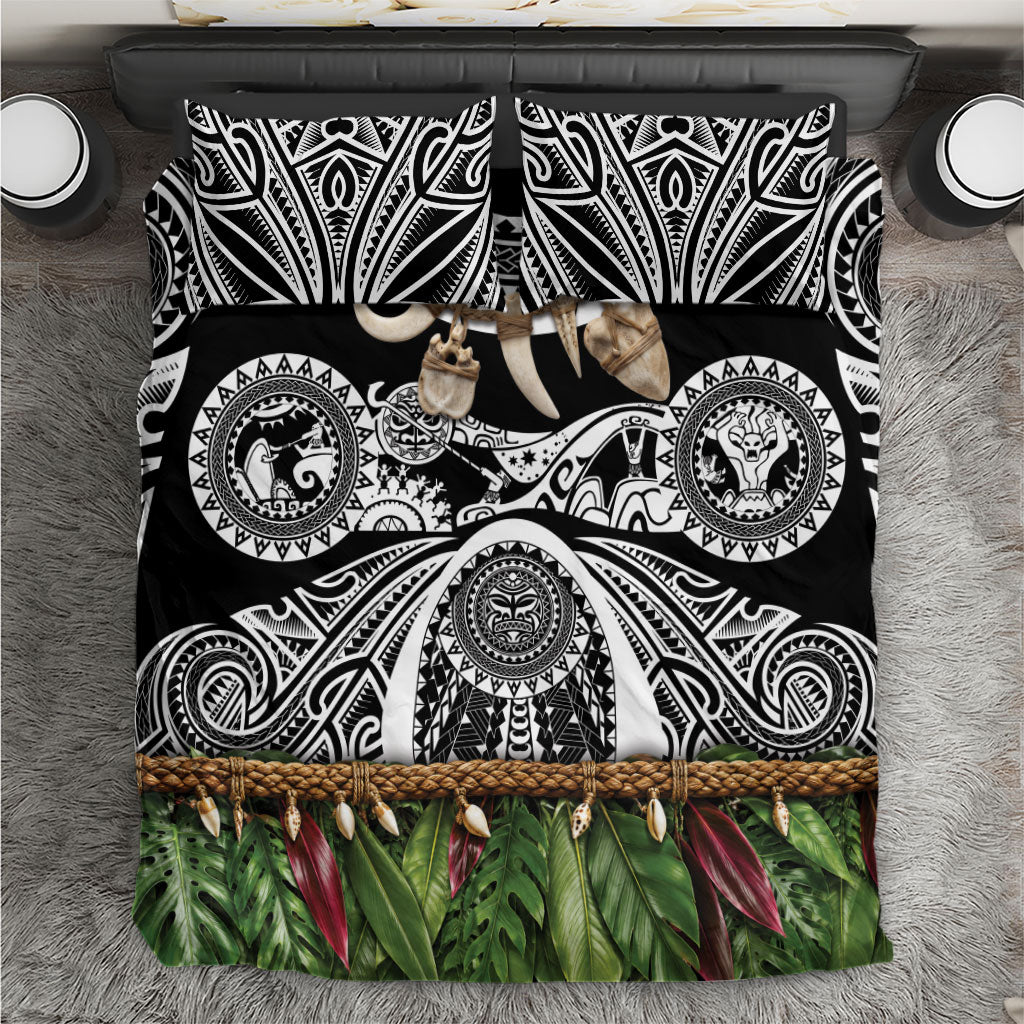 Polynesia Maui Black Tattoo Inspired Bedding Set Tropical Leaf Skirt Costume DT05 Black - Polynesian Pride
