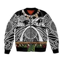 Polynesia Maui Black Tattoo Inspired Bomber Jacket Tropical Leaf Skirt Costume DT05 Unisex Black - Polynesian Pride