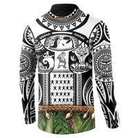 Polynesia Maui Black Tattoo Inspired Button Sweatshirt Tropical Leaf Skirt Costume DT05 - Polynesian Pride