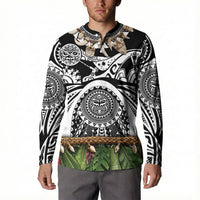Polynesia Maui Black Tattoo Inspired Button Sweatshirt Tropical Leaf Skirt Costume DT05 - Polynesian Pride