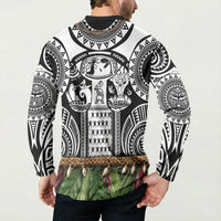 Polynesia Maui Black Tattoo Inspired Button Sweatshirt Tropical Leaf Skirt Costume DT05 - Polynesian Pride
