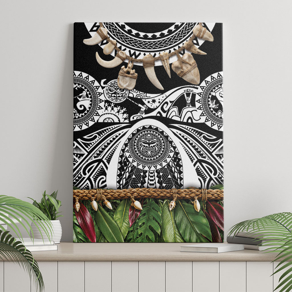 Polynesia Maui Black Tattoo Inspired Canvas Wall Art Tropical Leaf Skirt Costume DT05 - Polynesian Pride