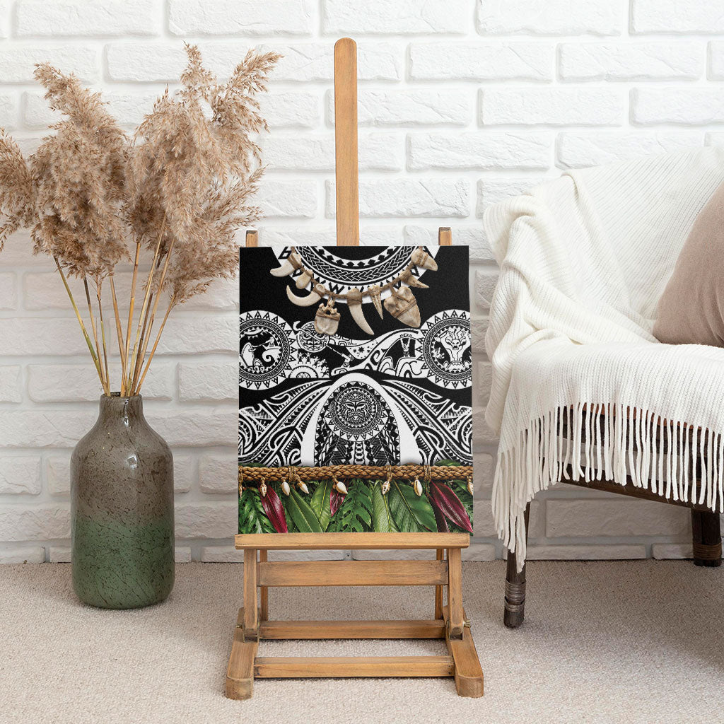 Polynesia Maui Black Tattoo Inspired Canvas Wall Art Tropical Leaf Skirt Costume DT05 - Polynesian Pride